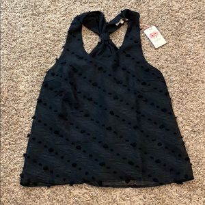 Black Pom Pom tank top